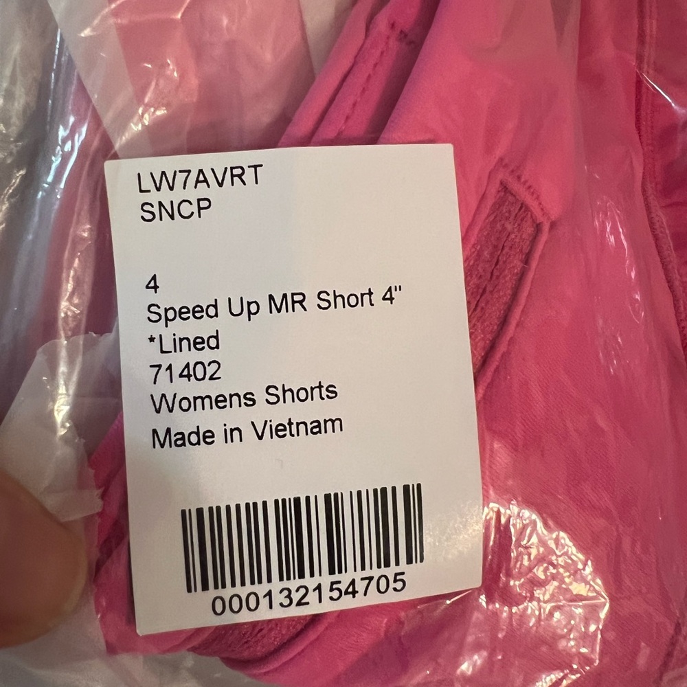 NWT lululemon Speed Up Mid-Rise Lined Short 4" in Sonic Pink Size 4 - Picture 2 of 9